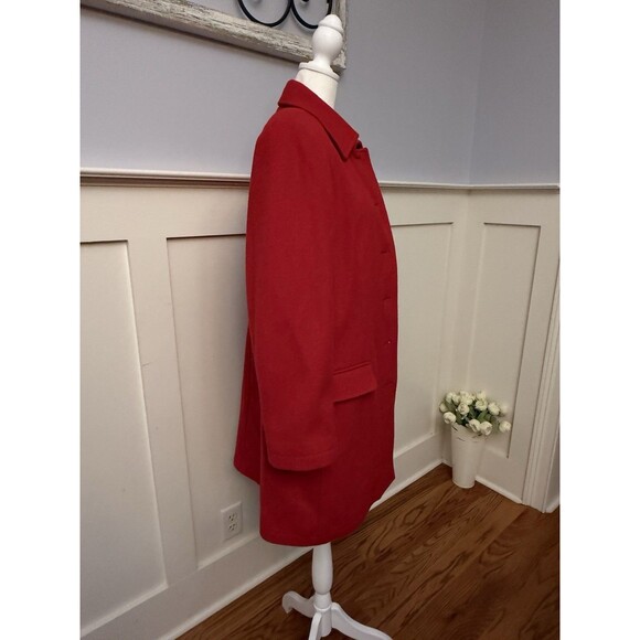 Henig Furs Vintage Women's Coat Red Size 10 Wool Cashmere Blend - Picture 4 of 5